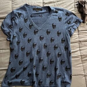 Skull Cashmere V-Neck Sweater